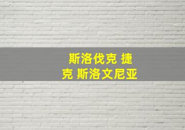 斯洛伐克 捷克 斯洛文尼亚